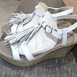 Women's White Fringe Sandals